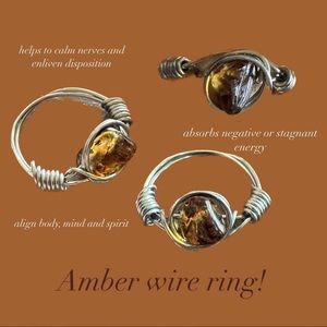 Amber wire rings!